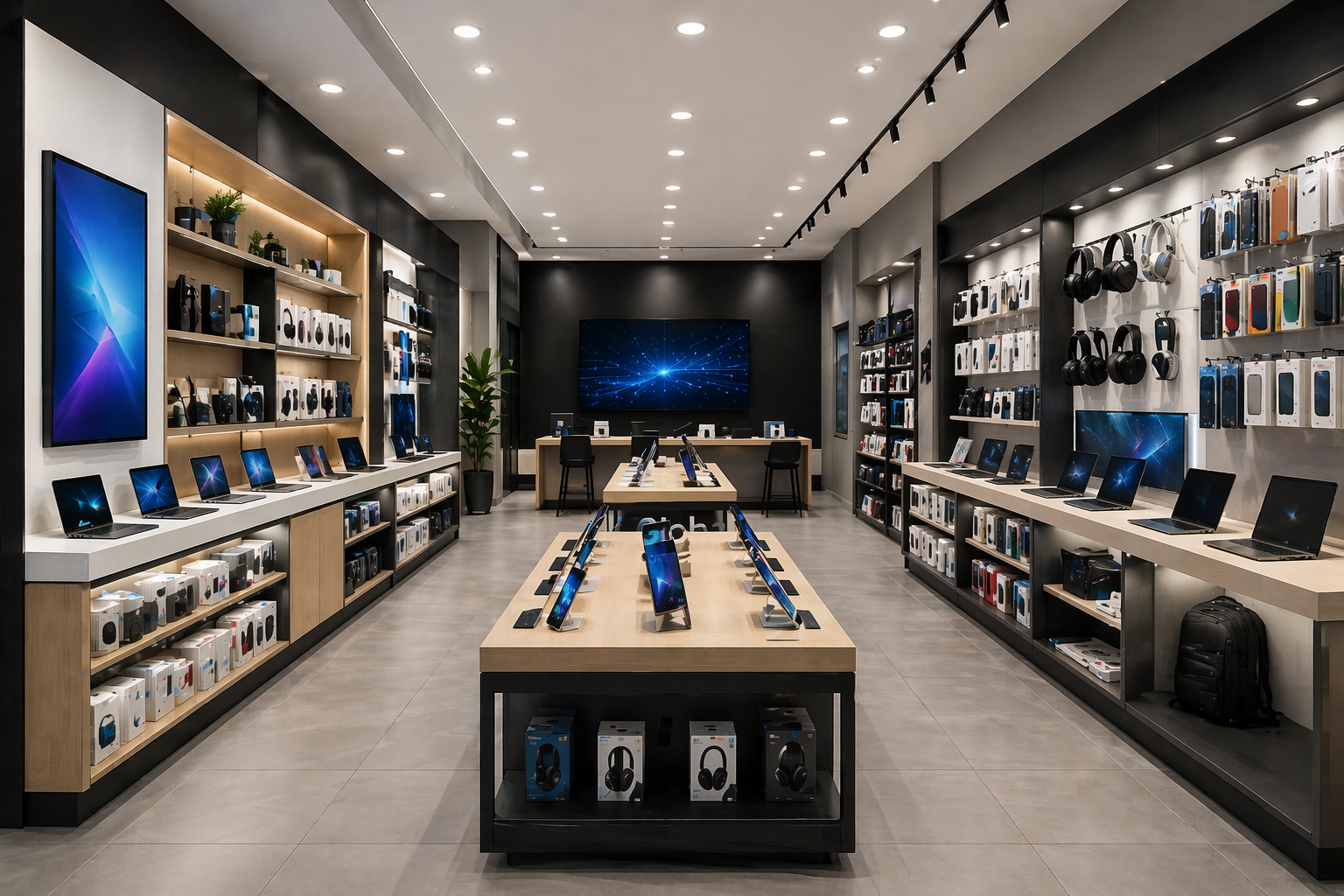 Espacio para foto de mostrador o atencion de tienda de tecnologia